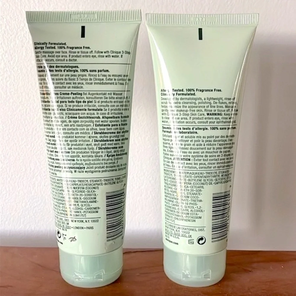 Brand New Set of 2 Clinique 7 Day Scrub Cream Rinse-Off Formula Exfoliant Polish